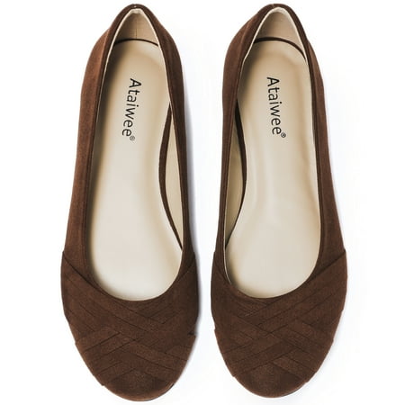 

Ataiwee Women s Wide Width Flats Shoes - Casual Comfortable Round Plus Size Ballet Shoes.