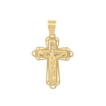 thumbnail image 1 of Dije Cruz Cristo Contorno Oro Sólido Bebé Bautizo, 1 of 3