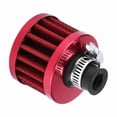 thumbnail image 2 of Kit de filtro de admisión de aire frío universal para coche de 12 mm, tapa de ventilación del cárter, respiradero rojo, 2 of 14
