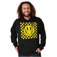 thumbnail image 5 of Cool Checkerboard Happy Face Smile Hoodie Sweatshirt Women Men Brisco Brands S, 5 of 6