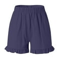 thumbnail image 7 of Sngxgn Women's Cotton Shorts, Pull-on Gym Shorts Casual Shorts(Blue,XL), 7 of 7