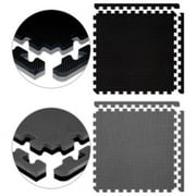 Alessco JSFRBKGY0828 Jumbo Reversible SoftFloors -Black-Grey -8 x 28 Set