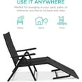 thumbnail image 6 of YYEAN Set of 2 Outdoor Patio Chaise Lounge Chair Adjustable Reclining Folding Pool Lounger for Poolside, Deck, Backyard w/Steel Frame, 250lb Weight Capacity-Black, 6 of 9
