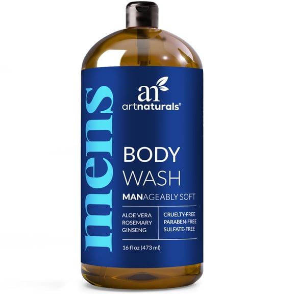 artnaturals Mens Fresh Body Wash - Gel de ducha natural que limpia, refresca, desodoriza e hidrata (16 onzas líquidas, paquete de 1)