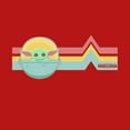thumbnail image 2 of Girl's Star Wars: The Mandalorian The Child Retro Stripes  Graphic Tee Red X Large, 2 of 5
