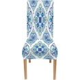thumbnail image 6 of Turquoise Dining Chair Cover Moroccan Aqua Set of 6 Stretch Removable Washable Slipcovers for Dining Room Hotel Kitchen, 6 of 6