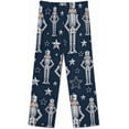 thumbnail image 5 of Top-kevin Pajama Sets for Womens Purple White Checker Loose Button Down Long Sleeve Shirts And Pants Set, 5 of 12