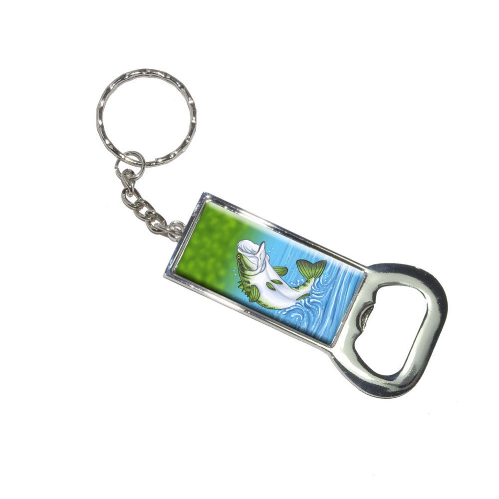 Bass Fish Fishing Jumping Out of Water Bottle Opener