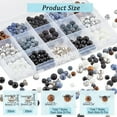 thumbnail image 3 of About 600 Pcs Natural Stone Beads Kit 6mm 8mm Natural Gemstone Beads Loose Round Stone Beads with Rhinestone Spacer Beads for DIY Bracelet Necklaces Jewelry Making DIY, 3 of 7