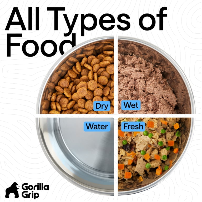 Gorilla Grip Stainless Steel Pet Bowls, Heavy Duty, Set of 2