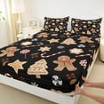 thumbnail image 3 of Castle Fairy Gingerbread Man 3pcs Twin Sheet Sets,Christmas Tree Twin Fitted Sheet,Happy New Year Breathable Flat Sheet,Luxury Kids Bedroom Decor, 3 of 7