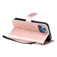 thumbnail image 6 of iPhone 13 Mini Wallet Case, Flip Kickstand Emboss Butterfly PU Leather Protective Phone Cover with Wrist Strap & Card Slots, Rosegold, 6 of 7