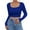 06# Royal Blue, variant on Thredzr Womens Long Sleeve Shirts Casual Scoop Neck Basic Long Sleeve Ribbed Tops Low Cut Solid Color Tee 06# Black XS