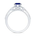 thumbnail image 3 of Rosec Jewels Lab Created Blue Sapphire Ring with Diamond for Women, Crossover Ring, 14K White Gold, US 8.00, 3 of 9