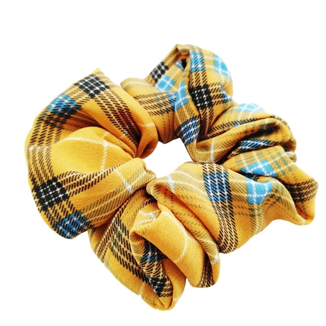 Jumpingount Titular de la cola de caballo Patrón escocés Anillos para el cabello Adornos para el cabello Sombreros femeninos para el trabajo en Type1 NO1
