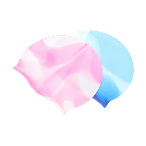 Raindrops 2 Pcs Caps Silicone Swimming Cap High Elastic Swim Cap Men and Women 23x19.5cm