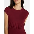 thumbnail image 4 of Time and Tru Women’s Cotton Knit Midi Dress with Dolman Sleeves, Sizes XS-XXXL, 4 of 5