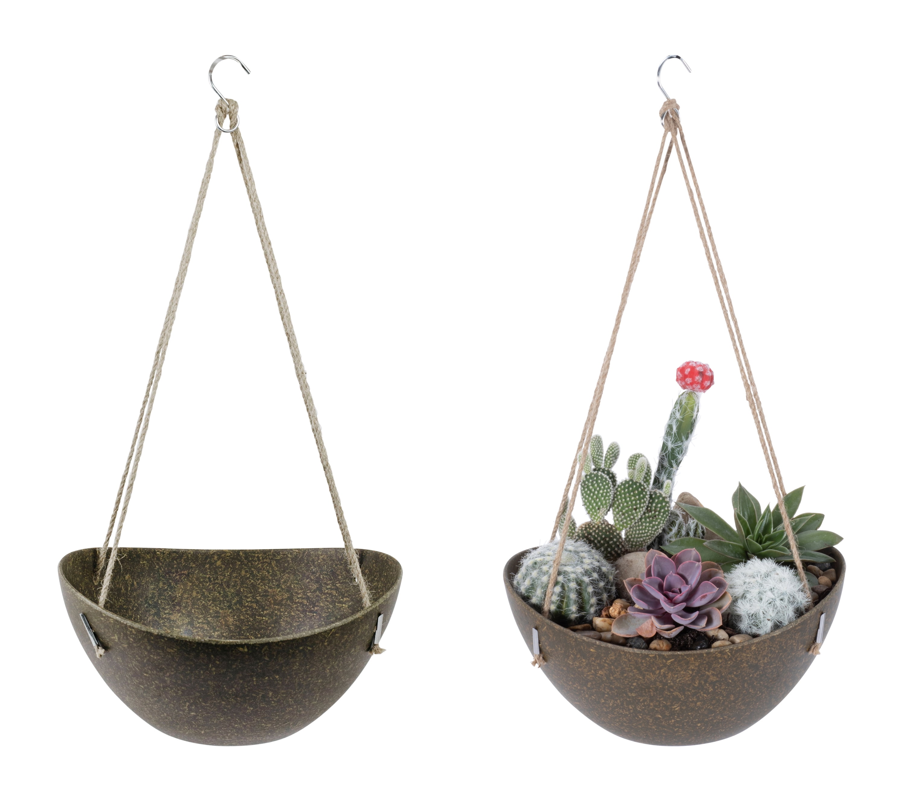 Bloem Eco Modern Hanging Basket Planter Bowl Pot