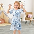 thumbnail image 5 of Girls Short Sleeve A-Line Dress White Floral Pattern Play Dress Sizes 5-6T, 5 of 8