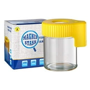 Honeypuff Magnifying Jar with Light, Light-Up LED Transparent Glass Air Tight Storage Jars Magnifying Viewing Jar (Yellow)