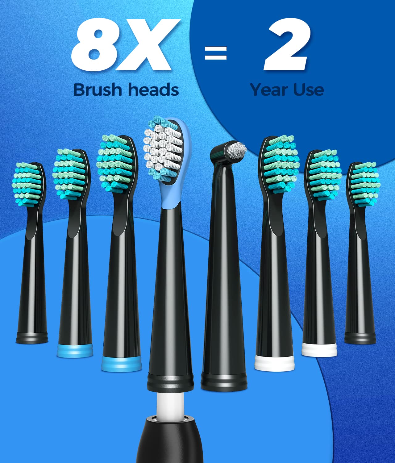 Homitt Sonic Electric Toothbrush With 8 Brush Heads photo 5