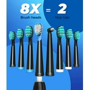 Electric Toothbrush with Travel Case, Sonic Toothbrush for Adults with 8 Brush Heads for 2-Year Use, 40000 VPM Deep Clean Rechargeable Toothbrushes Last 30 Days with 5 Modes