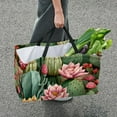 thumbnail image 7 of Cactus Large Capacity Reusable Oxford Cloth Picnic Basket Shopping Bag Cube Organizer, 7 of 7