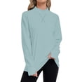 thumbnail image 2 of TARAINYA Women Mock Neck Pullover Sweatshirt Long Sleeve with Thumb Holes Casual Oversized Tops, 2 of 7