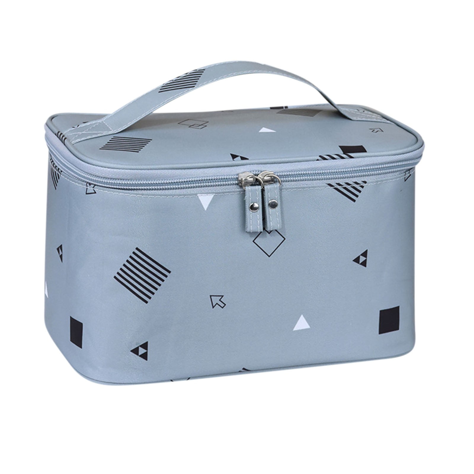 Preppy Patch Make-up-Tasche Groß – Wasserdichter Kulturbeutel Mit Pinselfach, Blau