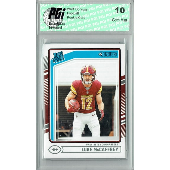 Luke McCaffrey 2024 Donruss #302 Football Rookie Card PGI 10