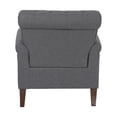 thumbnail image 4 of Living Room Chairs Modern Accent Linen Fabric Arm Chair Comfy Upholstered Tufted Club Single Sofa Dark Gray, 4 of 10
