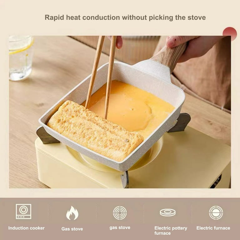 ♡TamagoYaki♡ Sunjoy Tech Japanese Tamagoyaki Pan with Wooden Handle