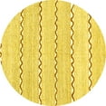 thumbnail image 1 of Ahgly Company Machine Washable Indoor Round Solid Yellow Modern Area Rugs, 6' Round, 1 of 4