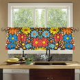 thumbnail image 4 of Yayeee Kitchen Curtains Set of 2 Light Filtering 57"x24" Over Sink Window Panels, Cartoon Flowers, 4 of 7