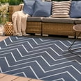 thumbnail image 6 of Chevron Zig-Zag Indoor/ Outdoor Area Rug, 5'5" x 7'5", Grey, 6 of 9