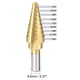 thumbnail image 2 of Broca escalonada HSS4241 de 1/4" a 3/4" 9 tamaños de flauta recta con vástago triangular para metal, madera y plástico, 2 of 4