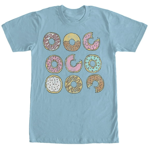 Men's Lost Gods Doughnut Cartoon Graphic Tee Light Blue X Large