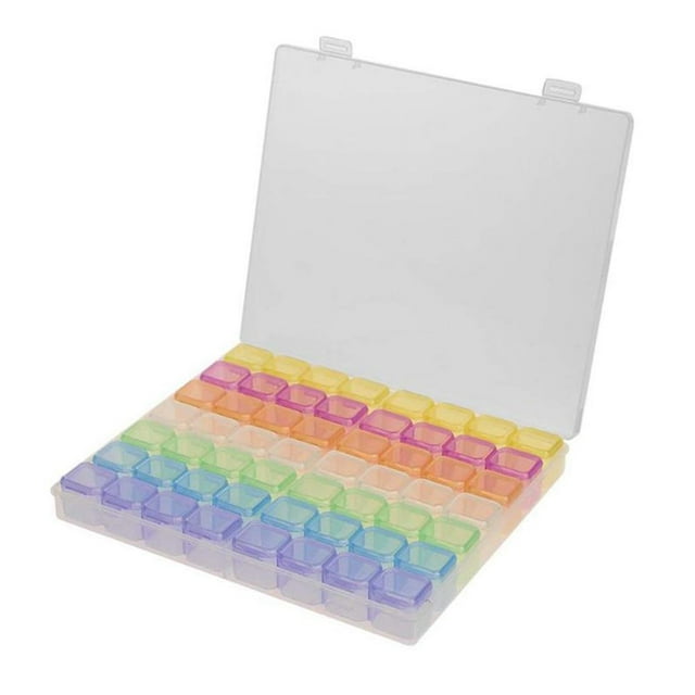 MesaSe Jewelry Box Plastic Beads Container 56 Grids Earring Necklace Organizer for Home Store