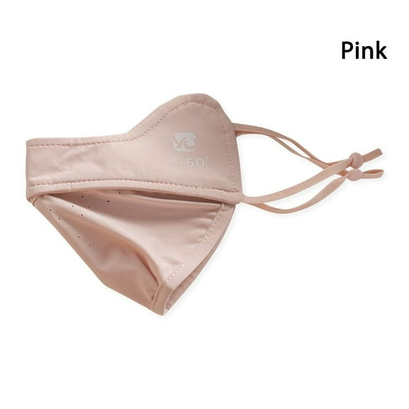 1Pcs Durable Driving Solid Color Anti-UV Face Mask Summer Sunscreen Mask Face Shield Ice Silk PINK