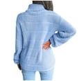 thumbnail image 4 of Fesfesfes Women Sweaters Casual Turtleneck Long Sleeve Hollow Out Base Knitted Sweater Plus Size $10, 4 of 6
