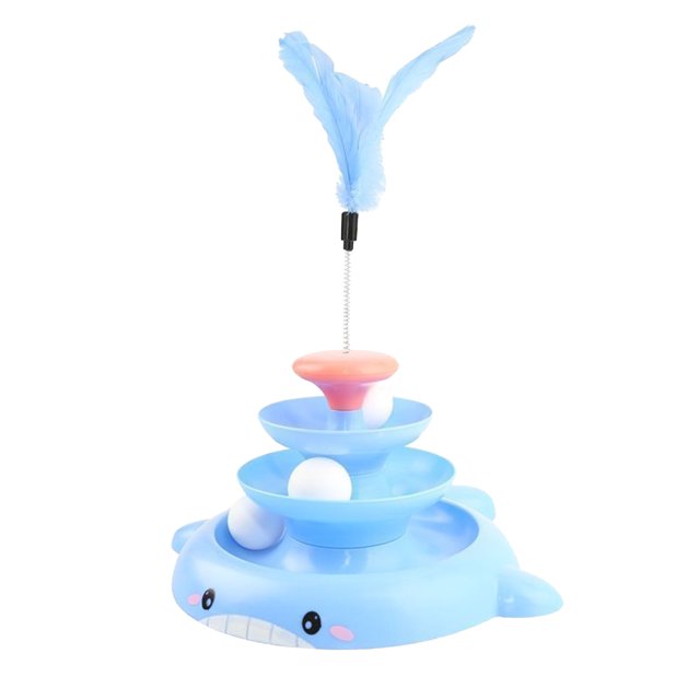 <p>Cat Turntable Ball Toy, Safe 3 Levels Interactive Kitten Tower Roller Toy Detachable Durable With 3 Balls For Kitten</p>