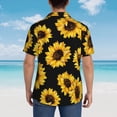 thumbnail image 4 of Pofeuu Sunflower 6 Print Hawaiian Shirt for Men Sleeves Casual Button Down Summer Beach Dress Shirts T-Shirts,3X-Large, 4 of 7
