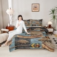 thumbnail image 5 of Feelyou Farmhouse Boating Bedding Comforter Set, Fishing Pike Fish Twin Comforter Sets, Vintage Western Cabin Reversible Bedding Set, Ultra Soft Bedroom Decor, 2pcs, 5 of 9