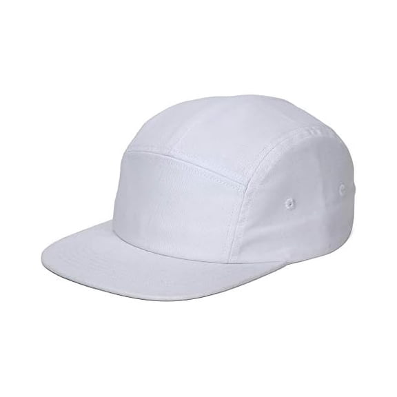 Eryueer 5 Panels Baseball Cap Classic Flat Bill Hat Cotton Short Flat Brim Caps