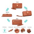 thumbnail image 5 of Poppy PU Vegan Leather RFID Blocking Wristlet Wallet Cellphone Clutch 2 in 1 Crossbody Handbag Purse, 5 of 7