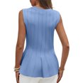 thumbnail image 7 of Sleeveless Knit Tops Slim Fit Ribbed Peplum Sweater Vest, 7 of 7