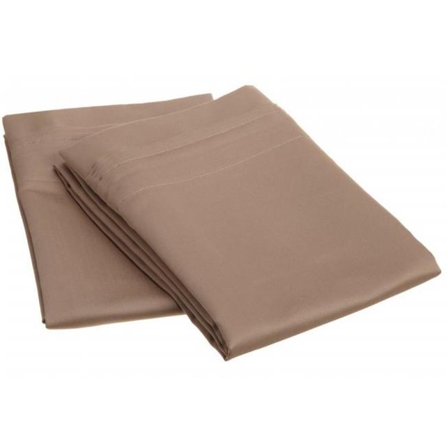 Egyptian Cotton 1000 Thread Count Solid Pillowcase Set Standard-Taupe