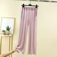 thumbnail image 2 of JJHGVB Striped Pants Women Pajama Pants Women with Pockets Wide Leg Pajama Pants for Women Comfortable Womens Pants Ladies Pants Casual Woman's Pants for Woman Pink L, 2 of 4