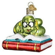 Old World Christmas Glass Blown Ornament, Bookworm (With OWC Gift Box)