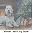 thumbnail image 4 of Old English Sheepdog Cozy Christmas Glass Cutting Board Large 12 in x 15 in, 4 of 5